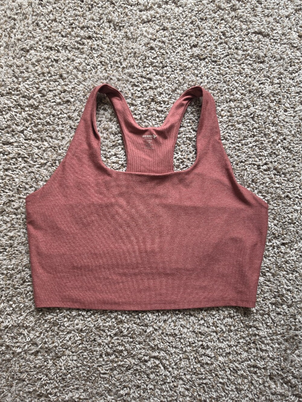 Old Navy Active Heathered Dusty Rose Longline Sports Bra